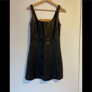 Mango faux leather mini dress
